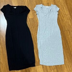Cotton Black and Gray Women's Dresses
